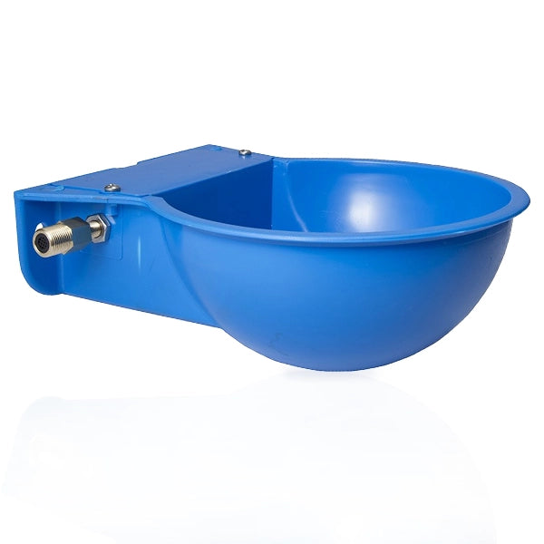 Bebedero de plástico azul de nivel constante para ovejas